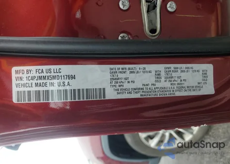 2021 Jeep Cherokee Latitude Lux from USA, damaged, VIN 1C4PJMMX5MD117694